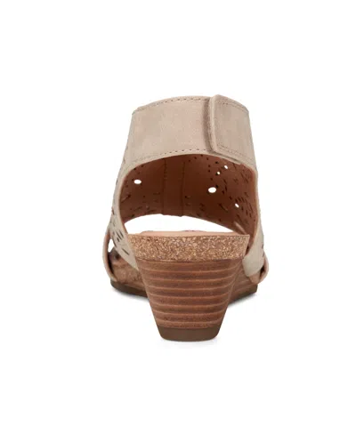 Earth Women's Halin Cutout Slingback Wedge Sandals In Light Sand
