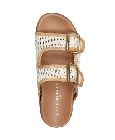 Marc Fisher Ltd Women's Mylan Footbed Sandal In Cream,natural