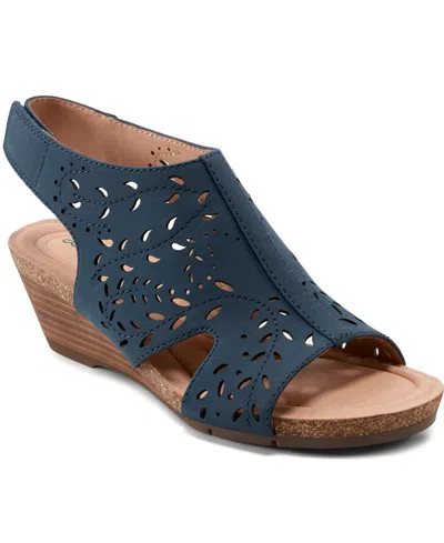Earth Women's Halin Cutout Slingback Wedge Sandals In Navy