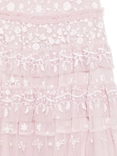 Needle & Thread Floral-embroidered Dress In Pink