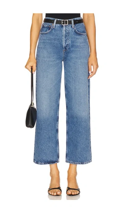 Agolde Light Blue Straight Boyfriend Jeans In Denim