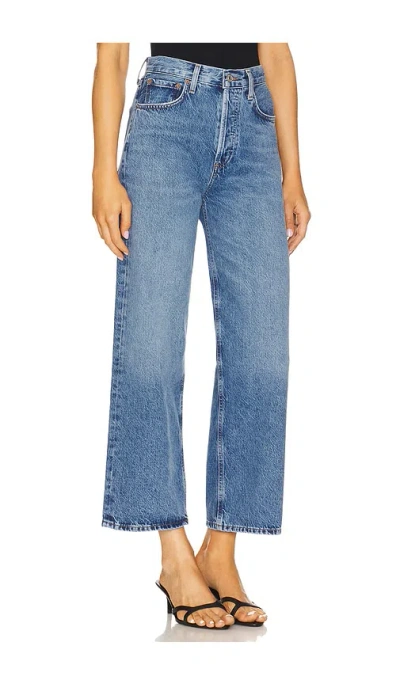 Agolde Light Blue Straight Boyfriend Jeans In Denim