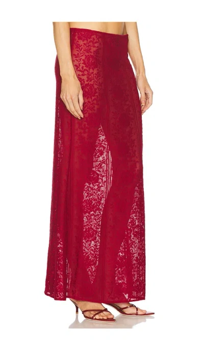 Loba Laura Maxi Skirt In Deep Red