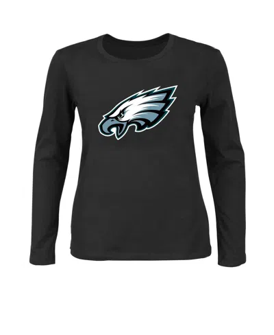 Fanatics Women's Black Philadelphia Eagles Plus Size Long Sleeve T-shirt In Black