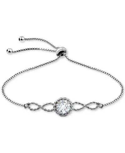 Giani Bernini Round Cubic Zirconia Infinity Link Bolo Bracelet (1-1/4 Ct. T.w.) In 18k Gold Over Sterling Silver, In Silver