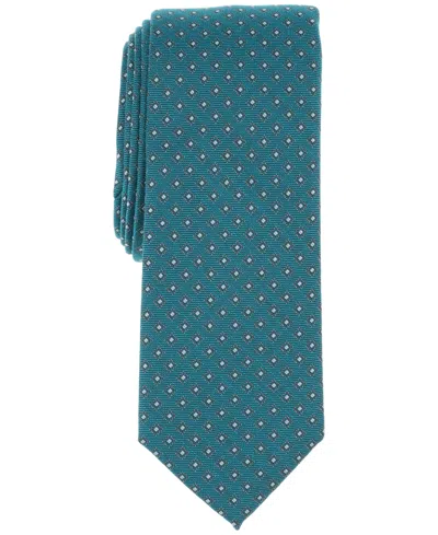 Alfani Men's Natron Geo-pattern Tie, Exclusively At Macy's In Teal