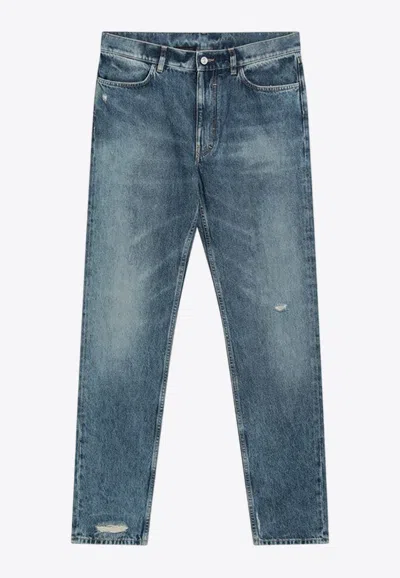 Givenchy Faded Blue Denim Jeans In Blue