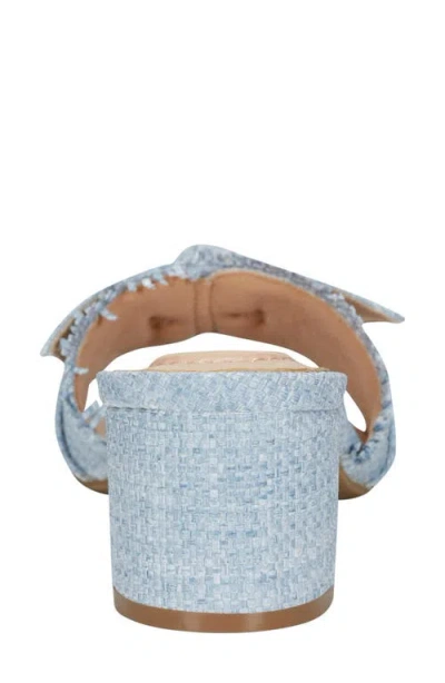 Bandolino Women's Arden Raffia Knotted Bow Block Heel Sandals In Light Blue