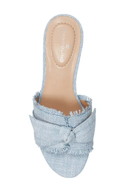 Bandolino Women's Arden Raffia Knotted Bow Block Heel Sandals In Light Blue