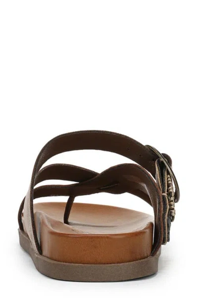 Blowfish Malibu Women's Lilac Thong Slide Platform Sandals In Oak Faux Leather