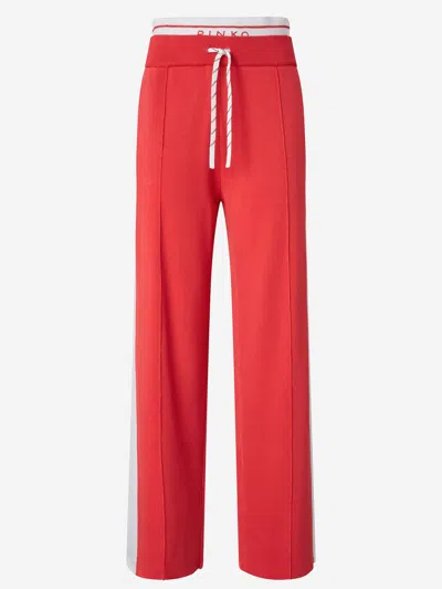 Pinko Red 'marsicano' Flared Trousers With Elastic Waistband In Blue