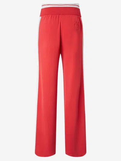 Pinko Red 'marsicano' Flared Trousers With Elastic Waistband In Blue