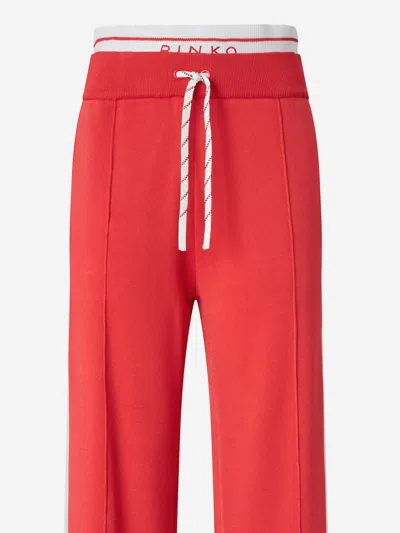 Pinko Red 'marsicano' Flared Trousers With Elastic Waistband In Blue