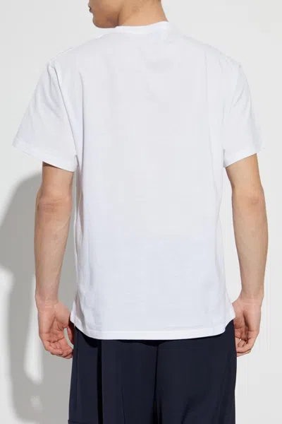 Alexander Mcqueen Logo Cotton T-shirt In White / Black