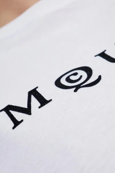 Alexander Mcqueen Logo Cotton T-shirt In White / Black