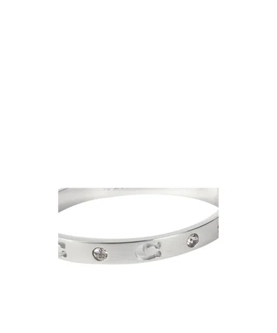 Coach Hinge Bangle Bracelet In White