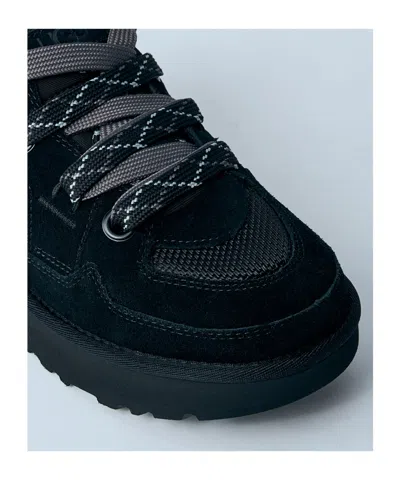 Ugg Lo Lowmel Suede Lace Up Trainers In Black