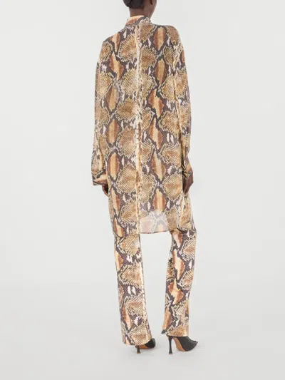 Roberto Cavalli Hemdkleid Mit Python-print In Brown