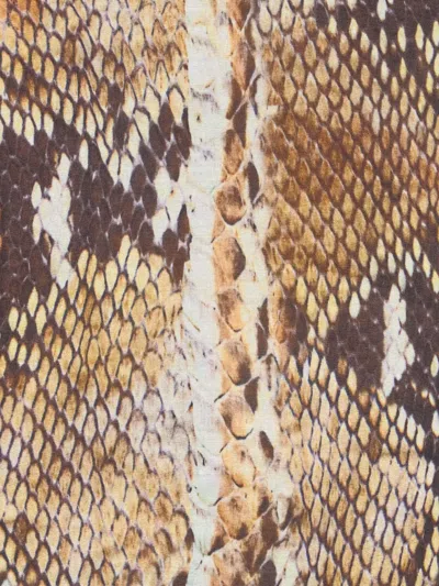 Roberto Cavalli Hemdkleid Mit Python-print In Brown