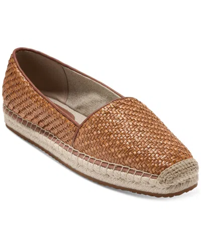 Cole Haan Women's Cloudfeel Keely A-line Espadrilles In Tan Raffia,dark Cuoio Leather