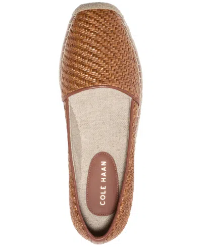 Cole Haan Women's Cloudfeel Keely A-line Espadrilles In Tan Raffia,dark Cuoio Leather