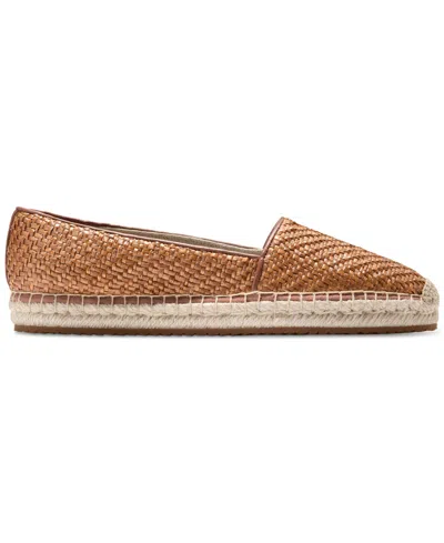 Cole Haan Women's Cloudfeel Keely A-line Espadrilles In Tan Raffia,dark Cuoio Leather