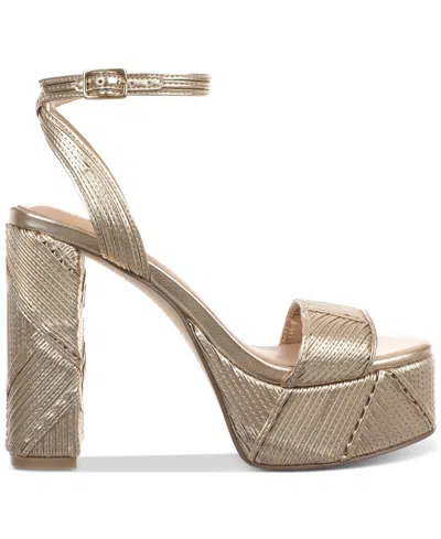 Inc International Concepts Women's Cindyy Platform Sandals, Exclusively At Macy's In Gold Smooth
