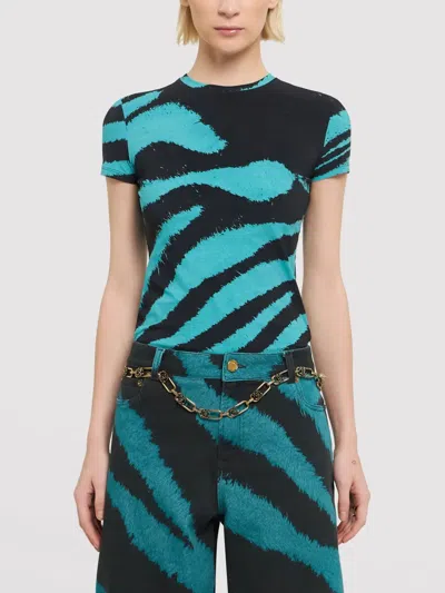 Roberto Cavalli Printed T-shirt In Black