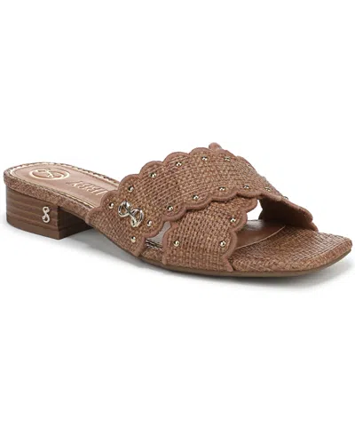 Sam & Libby Women's Khalia Crisscross Block Heel Slide Flat Sandals In Ash Brown