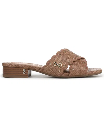 Sam & Libby Women's Khalia Crisscross Block Heel Slide Flat Sandals In Ash Brown