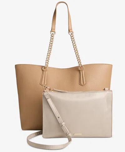 Inc International Concepts Chloiey Extra Large 2-in-1 Tote, Exclusively At Macy's In English Walnut,pearlized Champagne