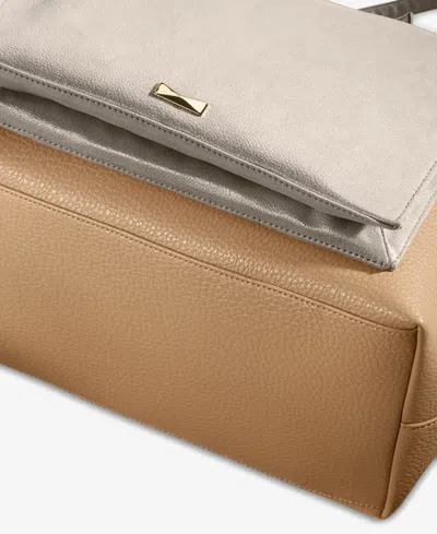 Inc International Concepts Chloiey Extra Large 2-in-1 Tote, Exclusively At Macy's In English Walnut,pearlized Champagne