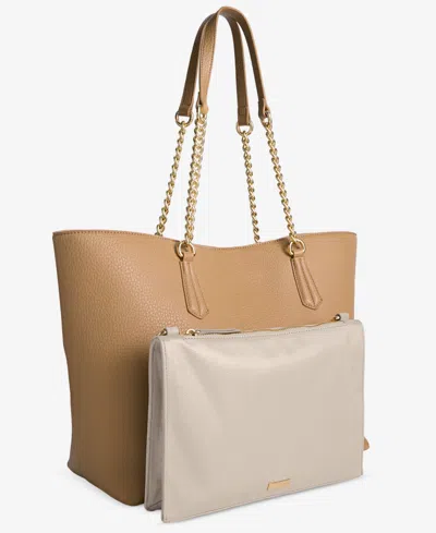Inc International Concepts Chloiey Extra Large 2-in-1 Tote, Exclusively At Macy's In English Walnut,pearlized Champagne