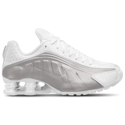 Nike Boys   Shox R4 In White/metallic Silver