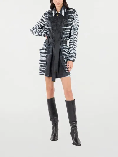 Roberto Cavalli Zebra-print Jumpsuit In Black