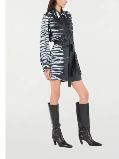 Roberto Cavalli Zebra-print Jumpsuit In Black