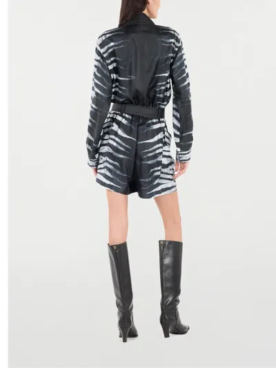 Roberto Cavalli Zebra-print Jumpsuit In Black