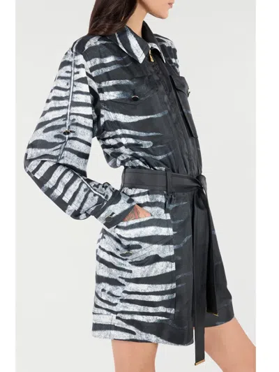 Roberto Cavalli Zebra-print Jumpsuit In Black