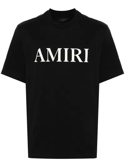 Amiri Cotton T-shirt With Logo Print In Black