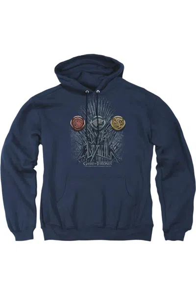 Gildan Game Of Thrones For The Throne Sigils Adult Pull Over Hoodie / Hooded Sweatshirt In Blue