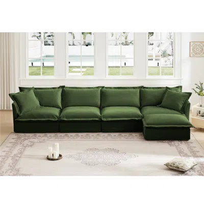 Streamdale Furniture Streamdale L-shape Sectional Sofa, 4-seat With Armrests