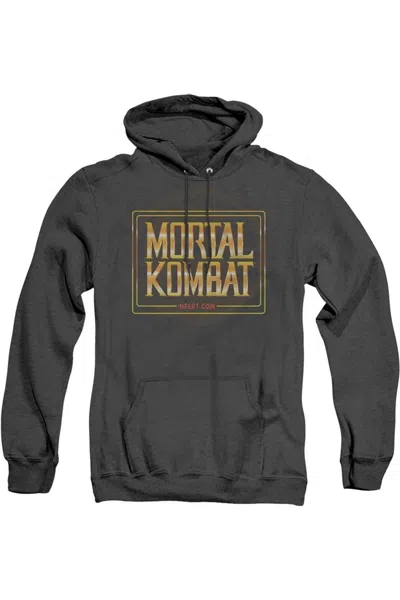 Gildan Mortal Kombat Klassic Insert Coin Adult Heather Hoodie / Hooded Sweatshirt In Black
