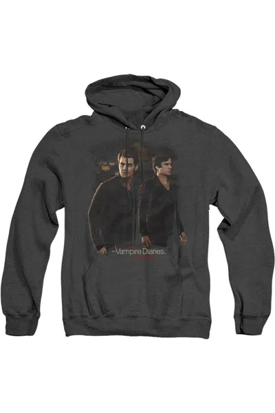 Gildan Vampire Diaries Brothers Adult Heather Hoodie / Hooded Sweatshirt In Black
