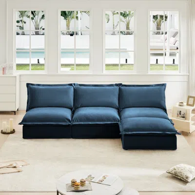 Streamdale Furniture Streamdale Modern Reversible Sectional With Ottoman