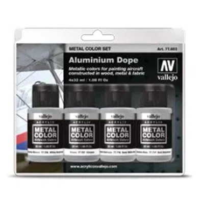 Vallejo Paint Vallejo Acrylic Paints 32 ml Bottle Aircraft Aluminum Dope Metal Color Paint Set - 4 Colors