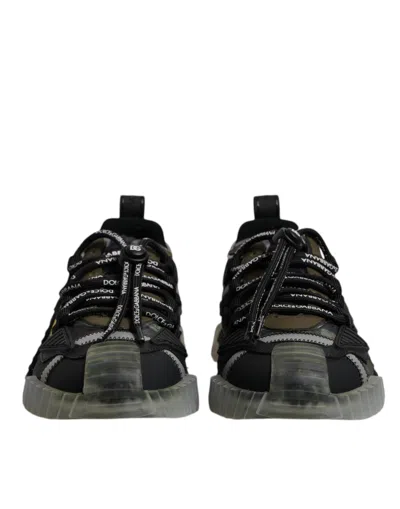 Dolce & Gabbana Multicolor Lace Up Low Top Ns1 Sneakers Shoes In Black