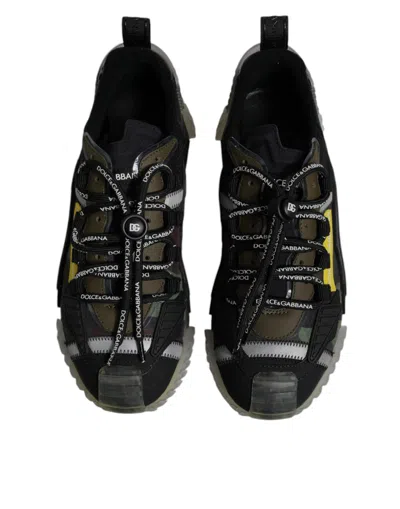 Dolce & Gabbana Multicolor Lace Up Low Top Ns1 Sneakers Shoes In Black
