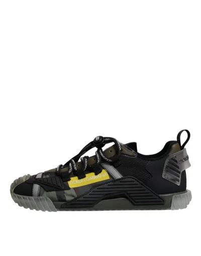 Dolce & Gabbana Multicolor Lace Up Low Top Ns1 Sneakers Shoes In Black