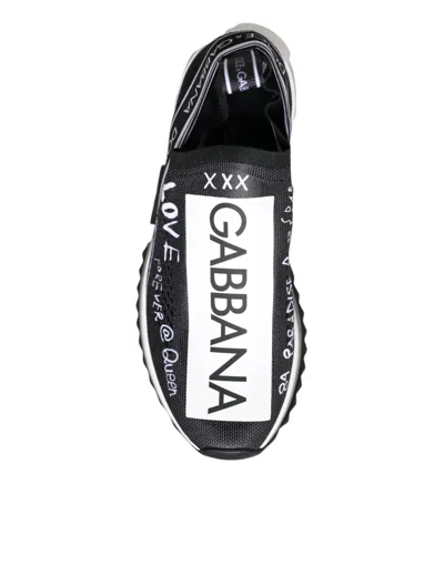 Dolce & Gabbana Black White Sorrento Low Top Sneakers Shoes In Black And White