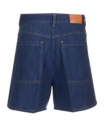 Forte Forte Belt-loop Denim Shorts In Blue